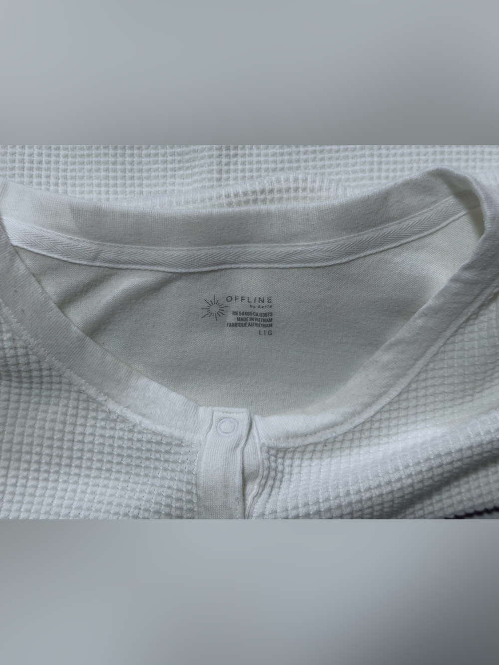 Offline by Aerie Wow Waffle Knit Henley Long Sleeve T-Shirt Large Cotton - Picture 3 of 11